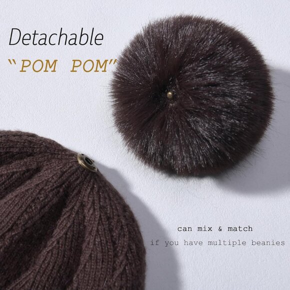 Women Hat Scarf Set Wool Blend Winter Beanie & Long Scarf Cold Weather Brown - Picture 2 of 6